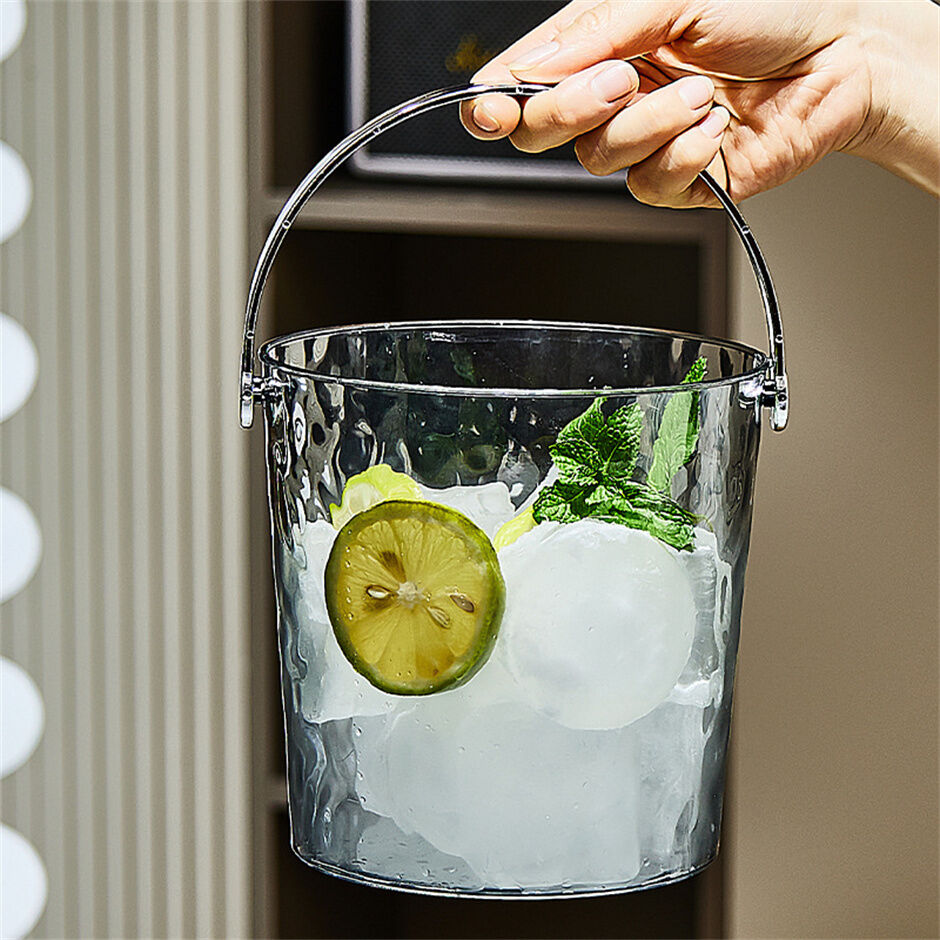 Light Luxury Water Ripple Thickened Transparent Ice Bucket High Value ...