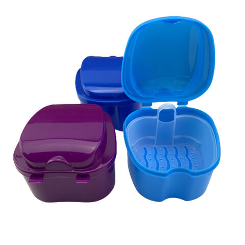 Boîte de Nettoyage pour Prothèses Dentaires, Récipient pour Gouttières Orthodontiques et Protège-Dents avec Passoire
