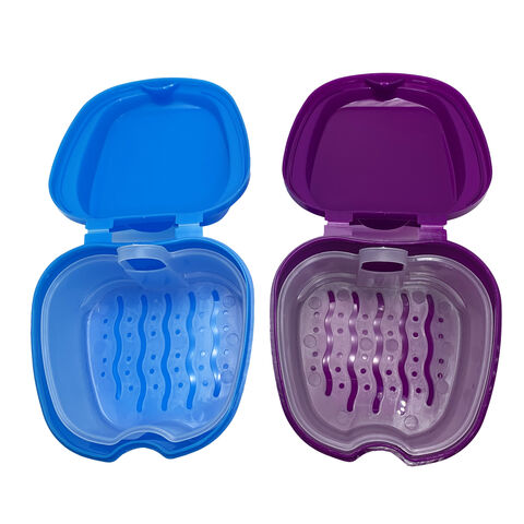 Boîte de Nettoyage pour Prothèses Dentaires, Récipient pour Gouttières Orthodontiques et Protège-Dents avec Passoire