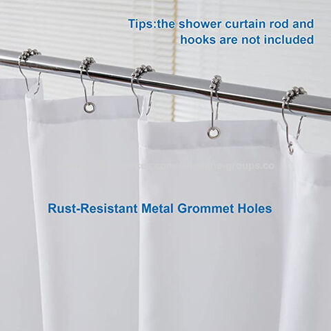 Rideau de douche blanc uni épais, imperméable et résistant à la moisissure, en polyester multi-tailles, pour salle de bain, directement des fabricants.