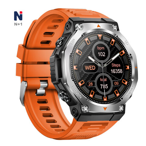 NKL15 2025 أحدث ساعة ذكية – شاشة AMOLED، GPS، مصباح يدوي وضوء الأشعة فوق البنفسجية، ساعة ذكية رياضية مقاومة للماء 5ATM