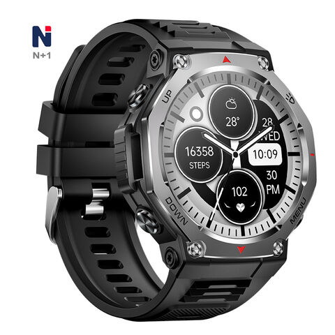 NKL15 2025 أحدث ساعة ذكية – شاشة AMOLED، GPS، مصباح يدوي وضوء الأشعة فوق البنفسجية، ساعة ذكية رياضية مقاومة للماء 5ATM