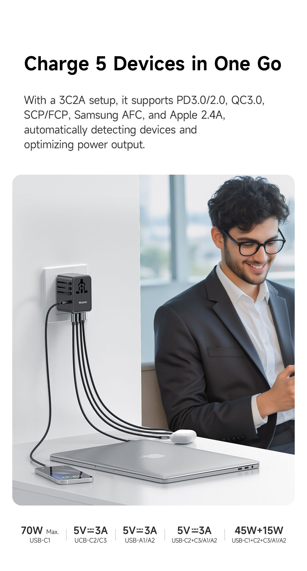 70W International Travel Adapter