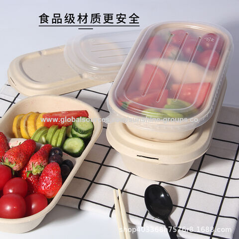 Einweg-Lunchbox biologisch abbaubare Zellstoff-Lunchbox leichte Mahlzeit Salat Fitness Takeaway Verpackungsbox Zuckerrohr Zellstoff Großhandel