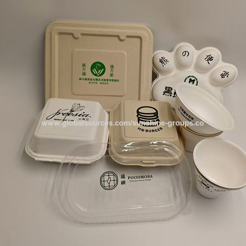 Einweg-Lunchbox biologisch abbaubare Zellstoff-Lunchbox leichte Mahlzeit Salat Fitness Takeaway Verpackungsbox Zuckerrohr Zellstoff Großhandel