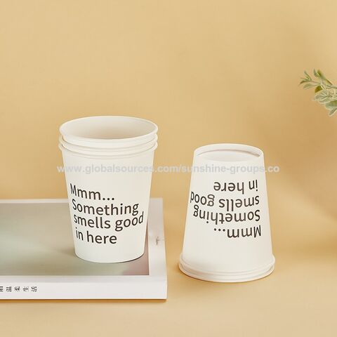Venda por atacado de copos de papel descartáveis de 250ml, copos de água grossos para uso doméstico, copos de publicidade comercial para escritório, copos simples estilo ins