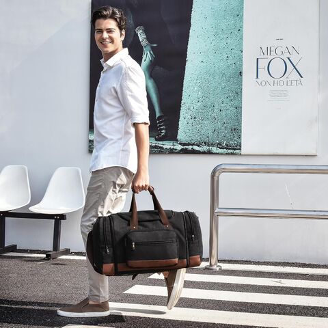 Reisetasche für Reisen, Canvas Reisetasche für Wochenendausflüge, Fitnessstudio, Handgepäcktasche für Herren & Damen