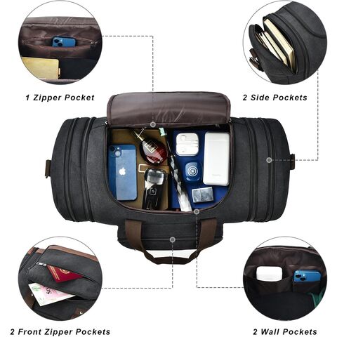 Reisetasche für Reisen, Canvas Reisetasche für Wochenendausflüge, Fitnessstudio, Handgepäcktasche für Herren & Damen