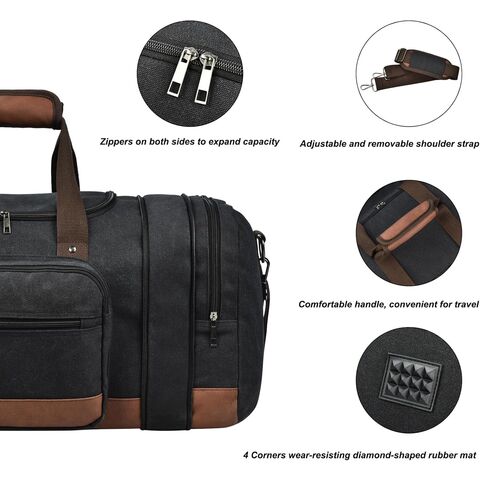 Reisetasche für Reisen, Canvas Reisetasche für Wochenendausflüge, Fitnessstudio, Handgepäcktasche für Herren & Damen