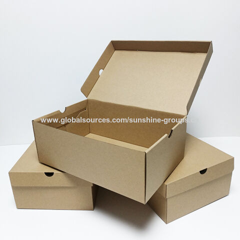 Boîte à chaussures pliante en papier kraft pour hommes et femmes, boîte d'emballage pour chaussures de sport, prête à l'impression