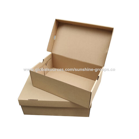 Boîte à chaussures pliante en papier kraft pour hommes et femmes, boîte d'emballage pour chaussures de sport, prête à l'impression