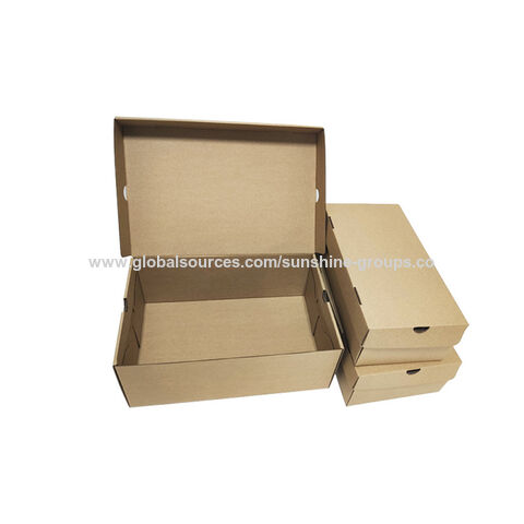 Boîte à chaussures pliante en papier kraft pour hommes et femmes, boîte d'emballage pour chaussures de sport, prête à l'impression