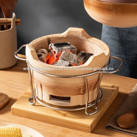 Caçarola de barro japonesa para uso doméstico, panela grande de barro para arroz, panela de ensopado, fogão a carvão, panela quente, conjunto de fogão para churrasco
