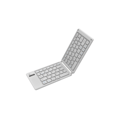 Clavier sans Fil Pliable Compact et Fin à Ciseaux, Bluetooth 2.4G, Modes Doubles - Blanc