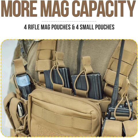 Chaleco Táctico Modular, Ajustable y Desmontable con Bolsillos para Cargadores (Molle)