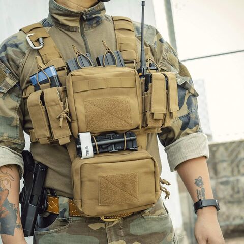 Chaleco Táctico Modular, Ajustable y Desmontable con Bolsillos para Cargadores (Molle)