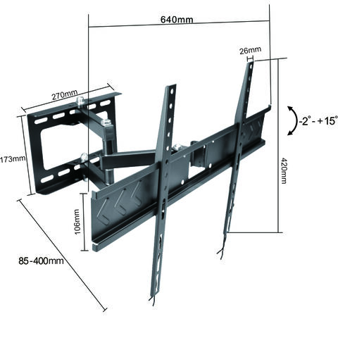 Soporte de pared LED LCD con precio de fábrica, ajustable, giratorio, inclinable, movimiento completo para 32-80 pulgadas