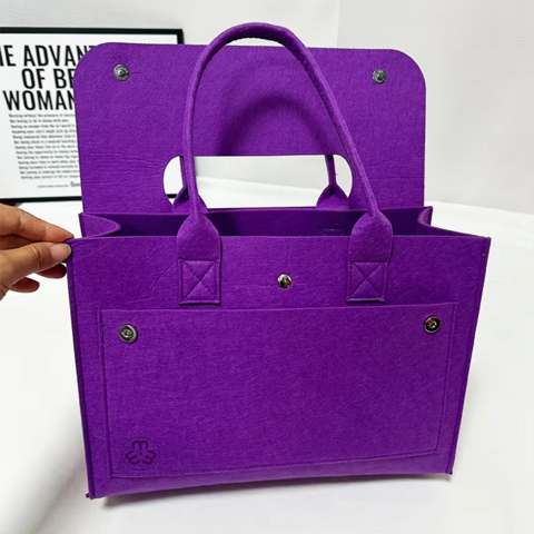 Bolso Tote de Fieltro con Tapa de Nuevo Estilo, Bolso de Fieltro de Alta Gama, Bolso Tote de Fieltro Moderno y Versátil
