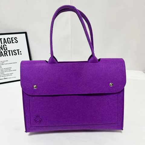 Bolso Tote de Fieltro con Tapa de Nuevo Estilo, Bolso de Fieltro de Alta Gama, Bolso Tote de Fieltro Moderno y Versátil
