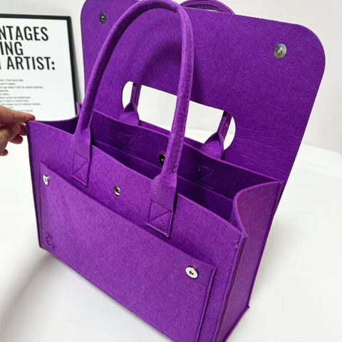 Bolso Tote de Fieltro con Tapa de Nuevo Estilo, Bolso de Fieltro de Alta Gama, Bolso Tote de Fieltro Moderno y Versátil