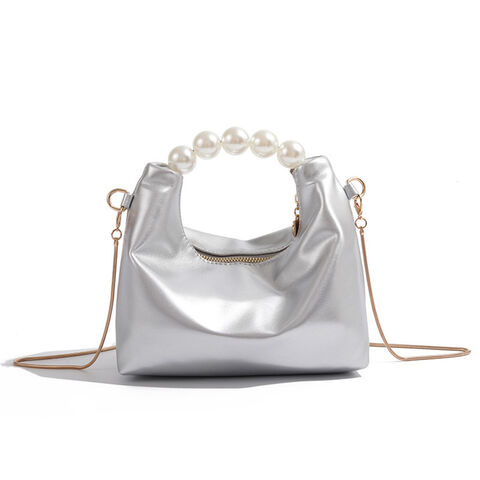 High quality Pearl Pu leather handbags for women，Small chain crossbody bag
