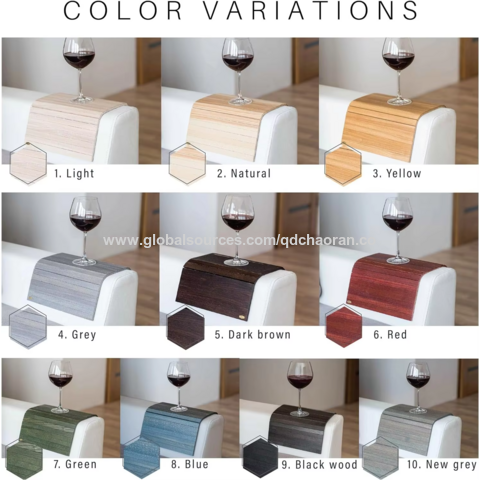 Bandeja Lateral Moderna para Sofá de Madera con Reposabrazos, Estante para Snacks, Almacenamiento de un Nivel, Soporte Lacado, Sofás y Sillones Multifuncionales de Pie