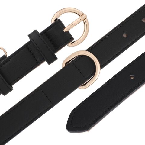 Collar de cuero acolchado suave al por mayor para perros pequeños, medianos y grandes con herrajes metálicos ajustables a prueba de óxido