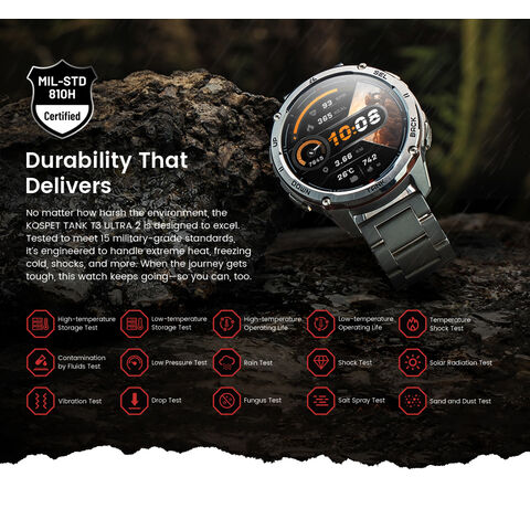 2025 KOSPET TANK T3 Ultra 2 Reloj Inteligente Robusto Especial Acero Inoxidable 5ATM e IP69K Impermeable Calidad Militar Relojes Resistentes