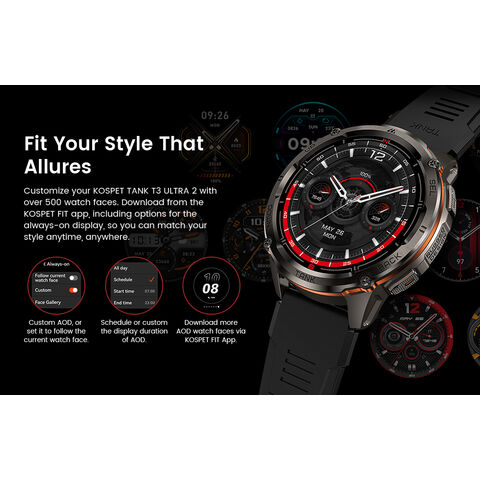 2025 KOSPET TANK T3 Ultra 2 Reloj Inteligente Robusto Especial Acero Inoxidable 5ATM e IP69K Impermeable Calidad Militar Relojes Resistentes