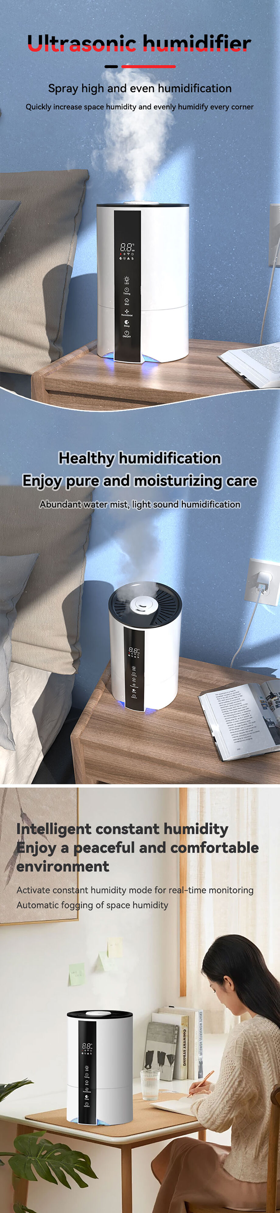 New Design 4.5l Top Fill Water Essential Oil Diffuser Humidifiers Smart ...