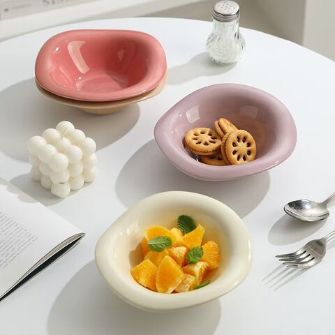 Venta al por mayor de nuevos productos: Ensaladera de cerámica estilo crema para la hora del té