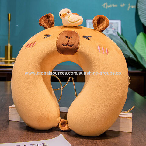 Neues U-förmiges Kissen für Büromittagspause, Schlafkissen, Reisekissen, Capybara-Serie, U-förmiges Kissen für Bauchschläfer