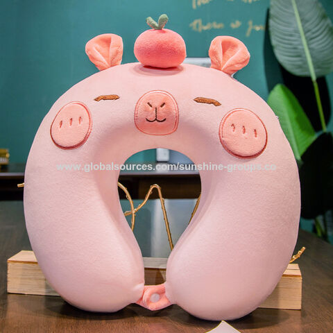 Neues U-förmiges Kissen für Büromittagspause, Schlafkissen, Reisekissen, Capybara-Serie, U-förmiges Kissen für Bauchschläfer