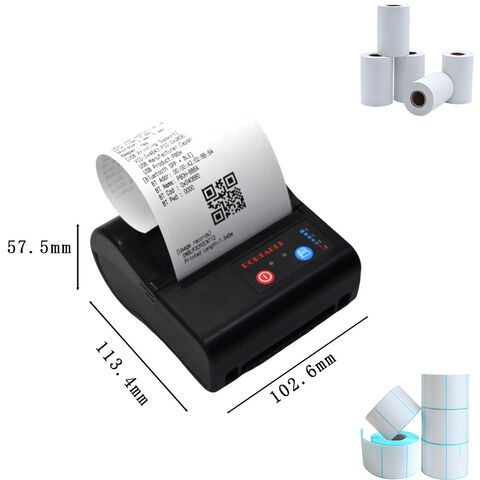 Tragbarer Mini-Quittungsdrucker mit Akku, 80-mm-Thermoetiketten-Barcodedrucker, unterstützt Mehrfachbreitendruck