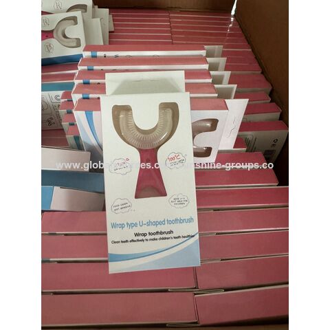 Escova de dentes infantil em forma de U para bebês e crianças de 2 a 12 anos, cerdas macias de silicone para limpeza oral e escovação dos dentes