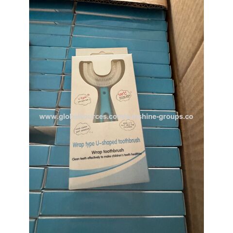 Escova de dentes infantil em forma de U para bebês e crianças de 2 a 12 anos, cerdas macias de silicone para limpeza oral e escovação dos dentes