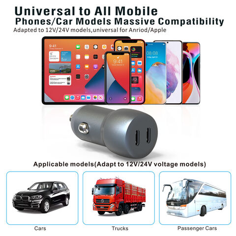 40W Schnellladegerät 20W PD USB-C Autoladegerät für Mobiltelefone