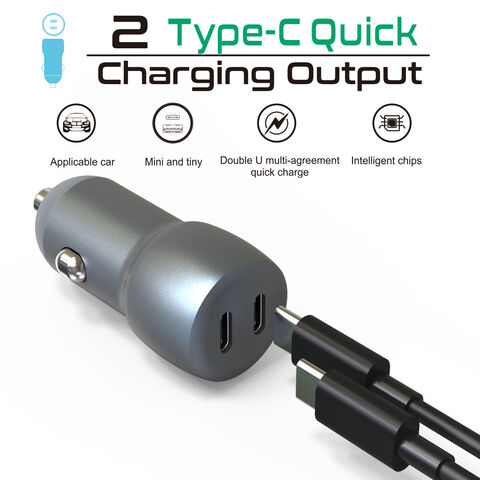40W Schnellladegerät 20W PD USB-C Autoladegerät für Mobiltelefone