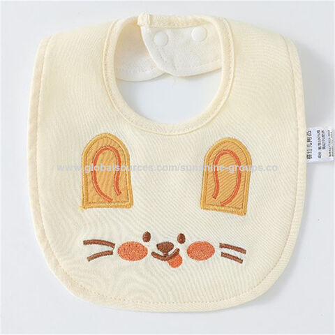 Babero de algodón puro para bebé, babero impermeable y lindo, bolsa de almuerzo para niños, babero de papel no tejido y algodón