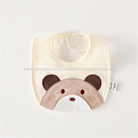 Babero de algodón puro para bebé, babero impermeable y lindo, bolsa de almuerzo para niños, babero de papel no tejido y algodón