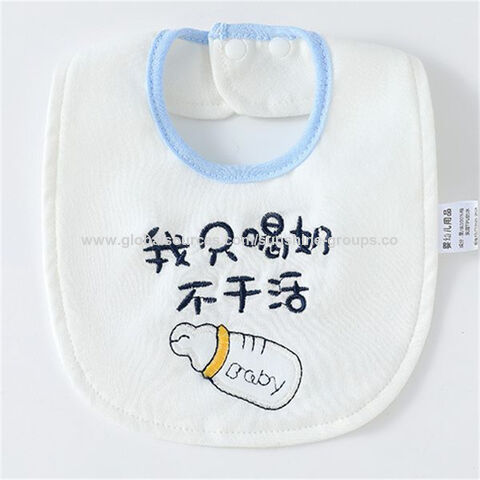Babero de algodón puro para bebé, babero impermeable y lindo, bolsa de almuerzo para niños, babero de papel no tejido y algodón