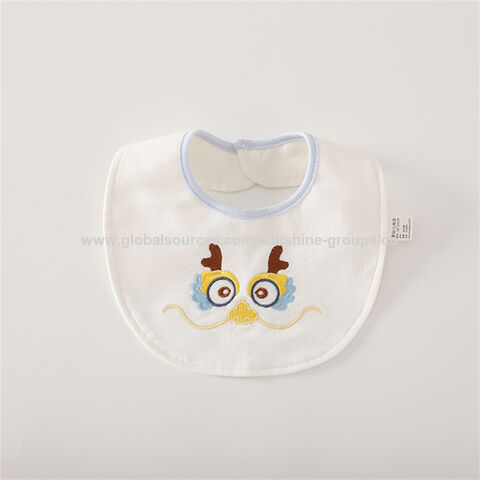 Babero de algodón puro para bebé, babero impermeable y lindo, bolsa de almuerzo para niños, babero de papel no tejido y algodón