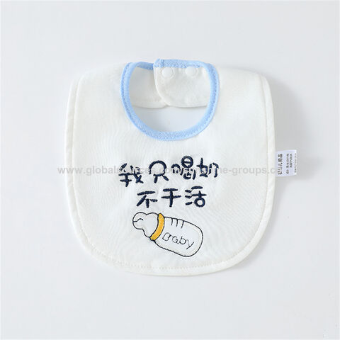 Babero de algodón puro para bebé, babero impermeable y lindo, bolsa de almuerzo para niños, babero de papel no tejido y algodón