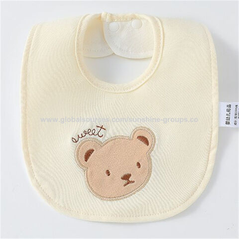 Babero de algodón puro para bebé, babero impermeable y lindo, bolsa de almuerzo para niños, babero de papel no tejido y algodón