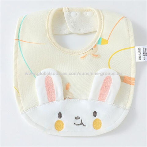 Babero de algodón puro para bebé, babero impermeable y lindo, bolsa de almuerzo para niños, babero de papel no tejido y algodón
