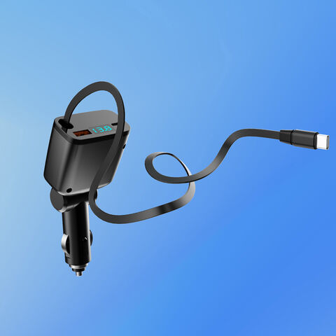 Schnelles Auto-Ladegerät mit SCP - Schnellladung für Mobiltelefone in verschiedenen Farben, PD-Ladefunktion, USB-SCP-Funktion, einziehbares Kabel