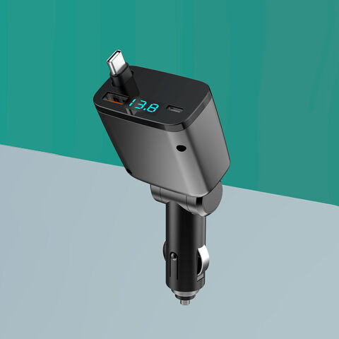 Schnelles Auto-Ladegerät mit SCP - Schnellladung für Mobiltelefone in verschiedenen Farben, PD-Ladefunktion, USB-SCP-Funktion, einziehbares Kabel