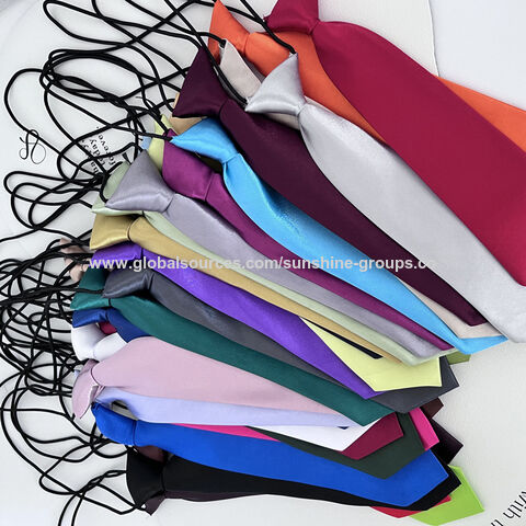 Gravata infantil de cor sólida para estudantes do ensino fundamental e médio, laço de bebê, acessórios modernos para uniformes escolares pretos e vermelhos