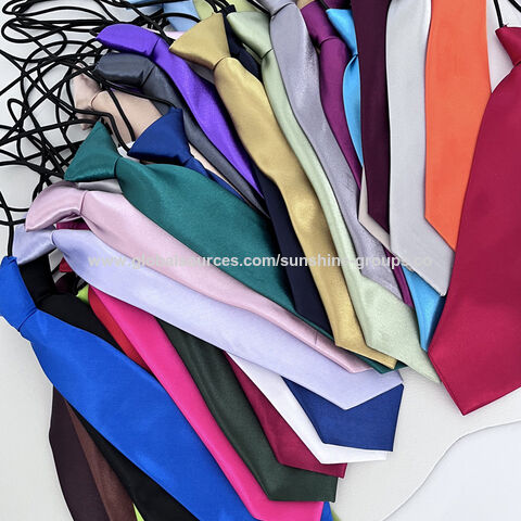 Gravata infantil de cor sólida para estudantes do ensino fundamental e médio, laço de bebê, acessórios modernos para uniformes escolares pretos e vermelhos