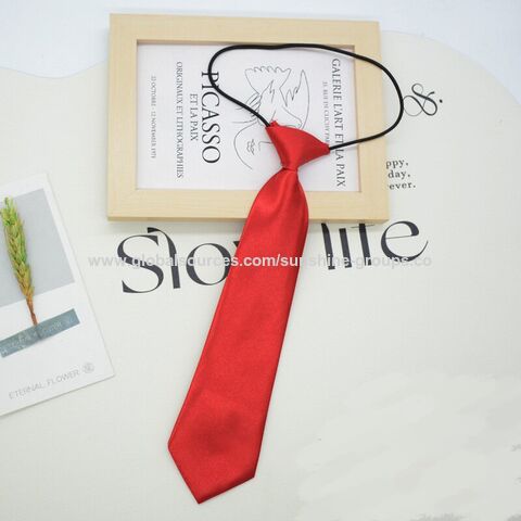 Gravata infantil de cor sólida para estudantes do ensino fundamental e médio, laço de bebê, acessórios modernos para uniformes escolares pretos e vermelhos